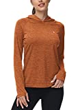 Gopune Women's UPF50+ Long Sleeve UV Sun Protection Shirts Quick Dry Outdoor T-Shirt for Fishing Running Workout (Orange,S)