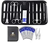 22Pcs Advanced Dissection Kit for Medical Biology & Veterinary Students- Anatomy Lab Botany Animal Frog etc Dissecting Kit. Premium Stainless Steel Scalpel Knife Handle-11 Blades