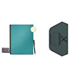 Rocketbook Smart Reusable Notebook - Lined Eco-Friendly Notebook with 1 Pilot Frixion Pen & 1 Microfiber Cloth Included - Neptune Teal Cover, Letter Size (8.5" x 11") & Pen/Pencil Holder (Pen Station)