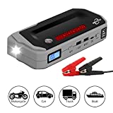 2000A Car Jump Starter Box Portable Car Truck Motorcycle SUV Tractor 8L Gas/6L Diesel Engine 12V Emergency Battery Pack Booster 20800mAh Power Bank USB Charger Flashlight LCD Screen Safety Protection