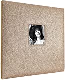 MCS MBI 13.5x12.5 Inch Golden Glitter Scrapbook Album with 12x12 Inch Pages with Photo Opening (860136) , white