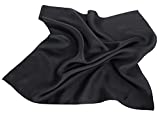 Fine Black 100% Silk Pocket Square for Men by Royal Silk - Full-Sized 17"x17"