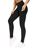 THE GYM PEOPLE Thick High Waist Yoga Pants with Pockets, Tummy Control Workout Running Yoga Leggings for Women (Small, Black )