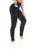 THE GYM PEOPLE Tummy Control Workout Leggings with Pockets High Waist Athletic Yoga Pants for Women Running, Fitness (BlackGrey Camo, X-Large)