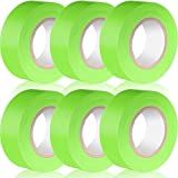 6 Pieces Flagging Tape Plastic Ribbon Multipurpose Neon Marking Tape 1 Inch Wide Non-Adhesive Tape for Boundaries and Hazardous Areas, Home and Workplace Use (Fluorescent Green,1 Inch)