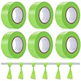 6 Pack Flagging Tape,Non-Adhesive Marking Tape Surveyors Tape Neon Marking Tape Non-Adhesive Tape Survey Tape for Boundaries and Hazardous Areas,Trail Marking (Fluorescent Green)