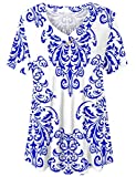 U.Vomade Women's Casual Summer Shirts Blouse Plus Size Short Sleeve Loose Fit T-Shirt Tunic Tops 03 3X