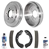 Detroit Axle - Pair (2) Rear Brake Drum w/Ceramic Brake Shoes w/Brake Cleaner & Fluid Replacement for 07-09 Sebring - [08-09 Dodge Avenger] - 07-12 Caliber - [08-17 Jeep Compass/Patriot]