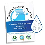 TerraSlate Copy Paper Waterproof Laser Printer, Rain Weatherproof, 5 Mil, 8.5x11-inch, 25 Sheets