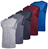 Men's Quick Dry Fit Dri-Fit Jersey Sleeveless Tank Top Muscle Yoga Active Performance Sport Basketball Beach Gym Workout Running Fitness Athletic Gym Bodybuilding Undershirt Tee T-Shirt -Set 3,3XL