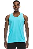 JC DISTRO Mens Hipster Hip Hop Basic Running Solid Pacific Blue Tank Top 3XL