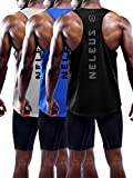 Neleus Men's 3 Pack Dry Fit Loose Fit Muscle Tank Gym Shirt,5031,Black,Grey,Blue,XL,EU 2XL