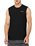 DEMOZU Men's Sleeveless Workout Shirt Swim Beach Pool Tank Top Big and Tall Quick Dry Swimming Athletic Gym Muscle Tank, Black, 3XL