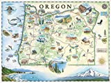 Oregon State Hand-Drawn Map Poster - Authentic 18x24 Vintage-Style Wall Art - Lithographic Print with Soy-Based Inks - Unique Gift for History Buffs, Travelers, Teachers, or Home Decor - All-Ages - Made In USA