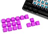 VULTURE Rubber Keycaps Cherry MX Double Shot Backlit 18 Keycap Set Compatible for Gaming Mechanical Keyboard OEM Profile Doubleshot Rubberized Diamond Textured Tactile Grip with Key Puller (Purple)