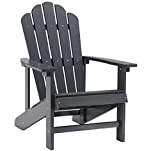 EFURDEN Adirondack Chair, Polystyrene, Weather Resistant & Durable Fire Pits Chair for Lawn and Garden, 350 lbs Load Capacity with Easy Assembly (Black, 1 pc)