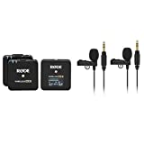 Rode Wireless GO II Compact Microphone System with 2x Transmitters and 1x Receiver - With 2x Rode Lavalier GO Professional-Grade Microphone