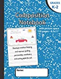 Composition notebook with picture space: Hand writting practice book 8.5x11 with dotted lines and drawing area, Primary composition notebook with ... K-2 and elementary, homeschool supplies