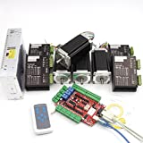 4 Axis CNC Nema23 Stepper Motor Dual Shaft 425oz-in 3A+FMD2740C Driver 40V 4A+400W 36V Power Supply+USB CNC Breakut Board Controller Kit For CNC Router
