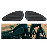 Motorcycle Tank Knee Pad Vintage Gas Knee Protector Sticker Universal Motorbike Tank Side Sticker (Black)