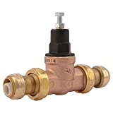 SharkBite 3/4 Inch EB45 Double Union Pressure Regulating Valve (PRV), Push to Connect Brass Plumbing Fittings, PEX Pipe, Copper, CPVC, PE-RT, HDPE, 23894-0045