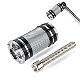 Motorcycle Shifter Peg Shift Lever Black/Chrome CNC Billet Foot Pegs Compatible with Harley Davidson Sportster Touring Softail Street Glide Road Dyna (Chrome-B,1pc)