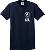 Utopia Sport CIA Central Intelligence Agency Left Chest Seal T-Shirt (S-5X) (Large, Navy)