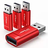 USB Data Blocker, JSAUX (4-Pack) USB-A Defender Only for Quick Charge, Protect Against Juice Jacking, Refuse Hacking Provide Safe Charging- Red