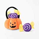 ZippyPaws Halloween Burrow Interactive Dog Toys - Hide and Seek Dog Toys and Puppy Toys, Colorful Squeaky Dog Toys, and Plush Dog Puzzles, Trick-or-Treat Pumpkin Basket