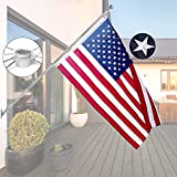 House Flag Pole Kit,Including 6Ft Stainless Steel Flag Pole,Heavy Duty Nylon 3x5 Ft American Flag,Aluminum Alloy Flag Pole Rings And Bracket. Wall Mounted Flagpole Set For Residential Or Commercial