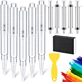 Touch Up Paint Pen Spackle Wall Repair Kit Fillable Paint Brush Pens for Interior Paint Touch Ups to Drywall, Cabinets & Furniture Store House Paint, Wall Paint with Scraper and Sponge (5)