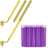 Gold Writer Paint Applicator Pen 100 Pack 0.5 mm Car Touch up Paint Brushes Detailing Fluid Writer Pen Disposable Micro Applicators Fine Line Applicator for Auto Repair Chip Automotive Scratch