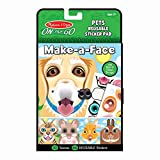 Melissa & Doug On the Go Make-a-Face Reusable Sticker Pad Travel Toy Activity Book  Pet Animals (10 Scenes, 65 Cling Stickers)