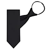 Jacob Alexander Men's Pretied Solid Color Zipper Tie - Black
