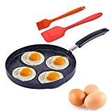 K Y KANGYUN Egg Pan-4 Cups Mini Frying Egg Pans-Nonstick Skillet Omelet Pan-Suitable For Gas Stove & Induction Cooker, Cooker For Breakfast,Small Frying Pan for Eggs-Dishwasher Safe