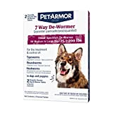 PetArmor 7 Way De-Wormer (Pyrantel Pamoate and Praziquantel) for Dogs, Includes Chewable Flavored Dog De-Wormer Tablets for Medium and Large Dogs Greater than 25 Pounds ( Packaging May Vary )