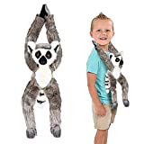 ArtCreativity Hanging Ring Tailed Lemur Plush Toy, 17.5 Inch Stuffed Ring Tailed Lemur with Realistic Design, Soft and Huggable, Cute Nursery Decor, Best Birthday Gift for Boys and Girls