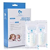 Bellababy Breast Milk Storage Bags 60 Count Food Grade BPA Free Self-Stand Leakproof Wide and Small Spouts