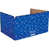 Really Good Stuff Standard Privacy Shields for Student Desks  Set of 12 - Matte - Study Carrel Reduces Distractions - Keep Eyes From Wandering During Tests , Blue With School Supplies Pattern