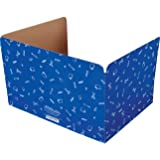 Really Good Stuff Large Privacy Shields for Student Desks  Set of 12 - Matte - Study Carrel Reduces Distractions - Keep Eyes from Wandering During Tests, Blue with School Supplies Pattern