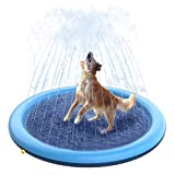 Peteast Splash Sprinkler Pad for Dogs, Dog Bath Pool 51in Thickened Durable Bathing Tub Pet Summer Outdoor Water Toys