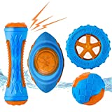 Dog Squeaky Toys Pack 4 Pcs, Pool Toys, Floating Toys for Interactive Fetch & Play, Dog Beach Toy Set, TPR