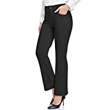 HISKYWIN Womens Dress Pants Stretch Work Office Business Casual Slacks Comfy Yoga Golf Pants with Pockets HF838-Black-XXL