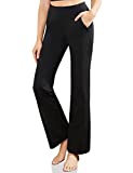 MYOURSA Dress Pants for Women Bootcut High Waisted Stretch Pull on Flare Yoga Work Pants (Black, XX-Large)