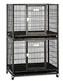 New 37" Stackable Homey Pet Open Top Heavy Duty Dog Pet Cage Kennel or Tray (2 Tiers-Plastic Grid)