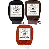 Natural Elephant Exfoliating Hammam Glove (Black, Brown and Orange (Pack of 3))