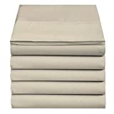 4U'LIFE Flat Sheets(5-Pack)-Ultra Soft & Comfortable Microfiber (5-Pack Twin, Dark Beige)