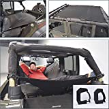 JKloud Hammock fits Jeep Wrangler Roof On or Off Multipurpose Sunshade and Cargo Cover. Adjustable Hammock, Eclipse Sunshade, Military Spec Material Made in USA