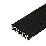 Mssoomm T Type 2080 Aluminum Extrusion Profile European Standard Anodized Black Linear Rail Guide Frame for 3D Printer and CNC DIY, Length 62.99 inch / 1600mm, 2Pcs