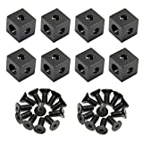 Befenybay 8PCS Black Corner Bracket Cube (20x20x20mm) for 6mm Slot Aluminum Extrusion Profile 2020 Series (Cube Corner-8PCS)